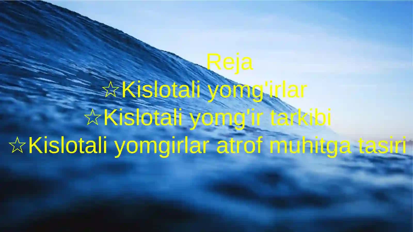Kislotali yomg‘irlar 2