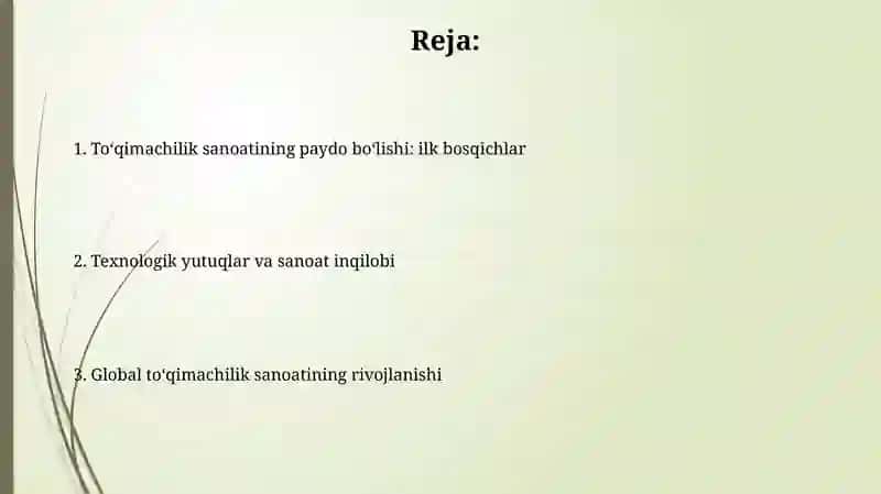 To'qimachilik sanoatining paydo bo'lishi tarixi 2