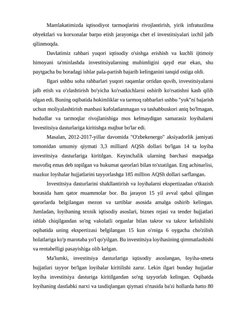 Investitsiya dasturining moliyalashtrish dasturi 2