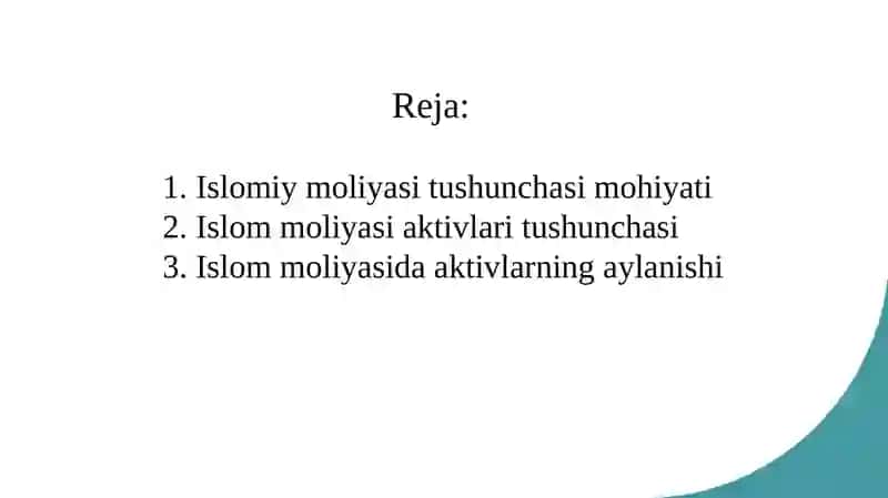 Islomiy moliya bozorida aktivlarning aylanishi 2
