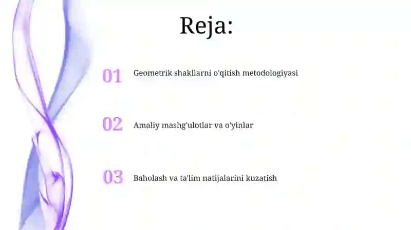 Geometrik shakllar o'rgatish metodikasi 2