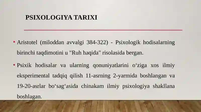PSIXOLOGIYA TARIXI 2