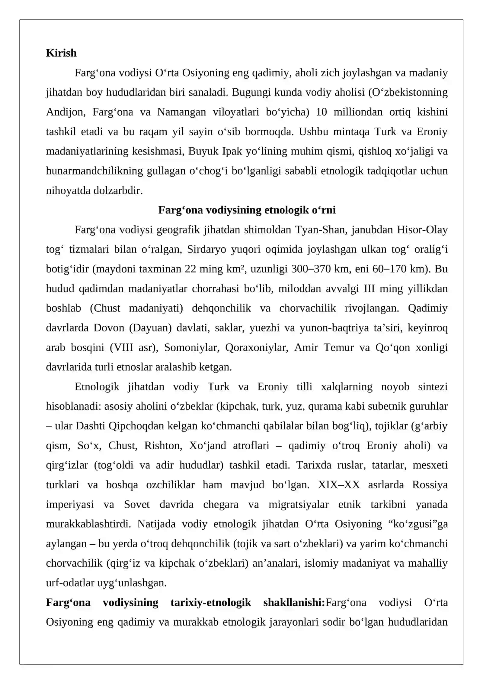 Fargʻona etnologik tarixi va aholisi 2