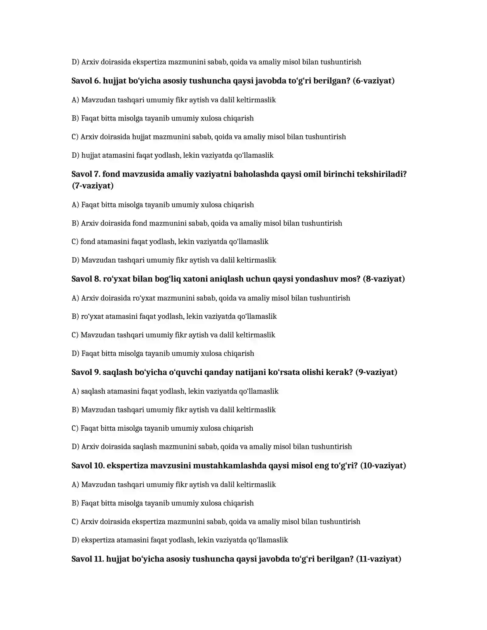 Arxivshunoslik asoslari 2