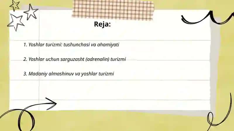 Yoshlar turizmi 2
