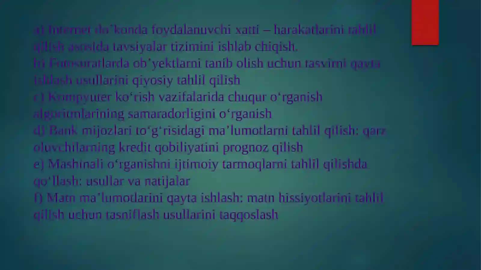 Ma'lumotlarning intellektual tahlili 2