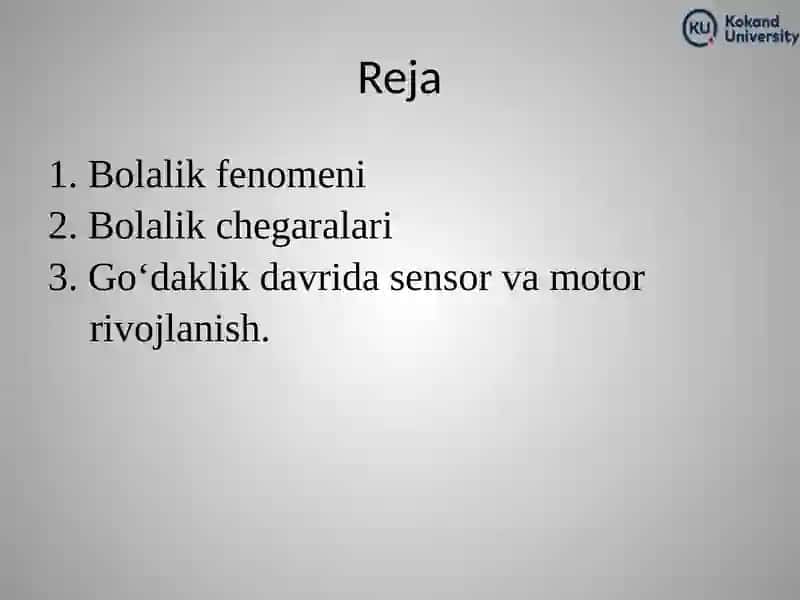 Go’daklik davri 2