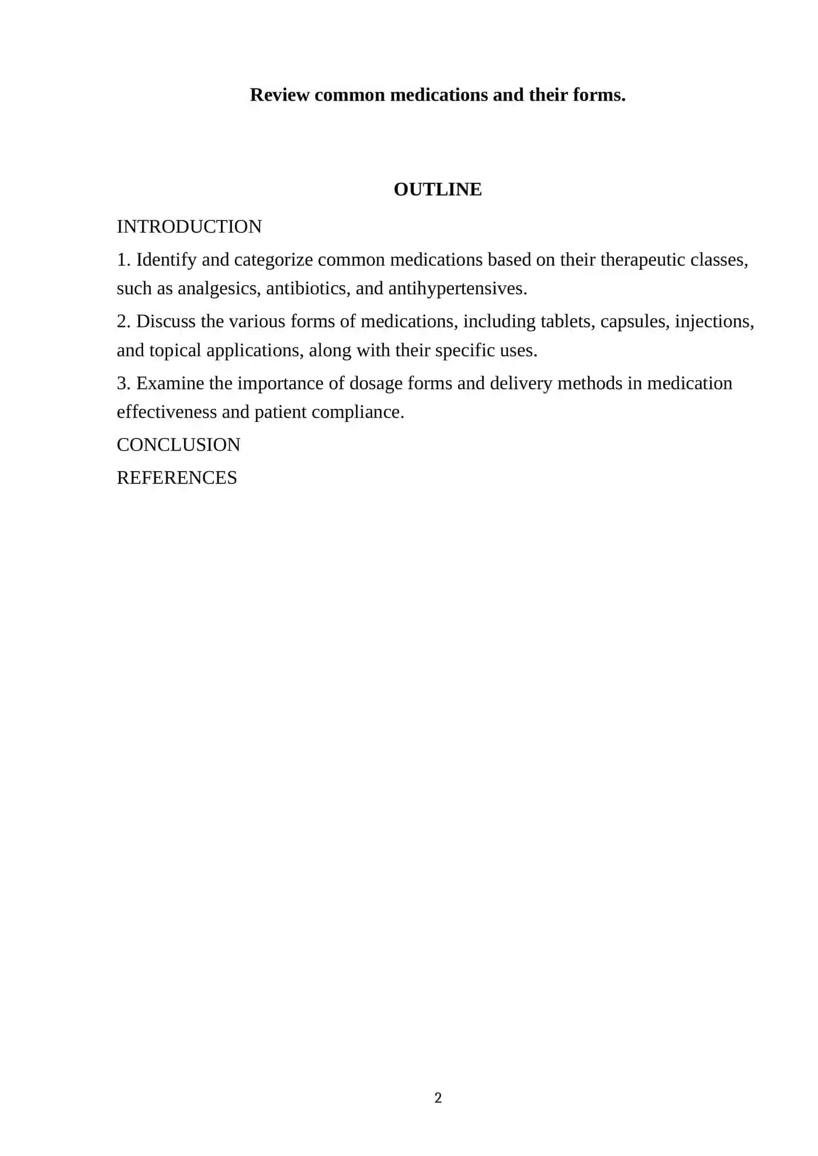Independent Work on Reviewing Common Medications and Their Forms 2