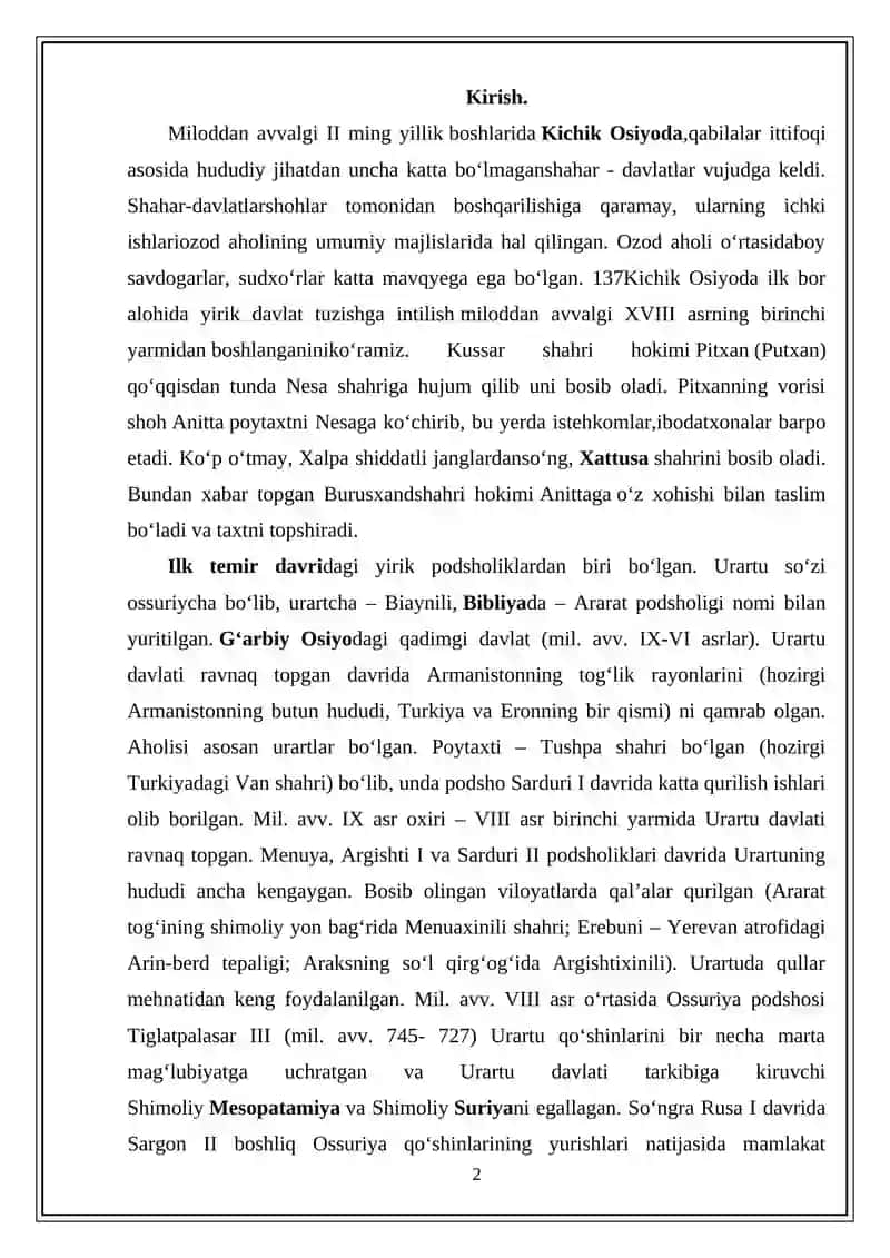 QADIMGI XETT VA URARTU PODSHOLIGI 2