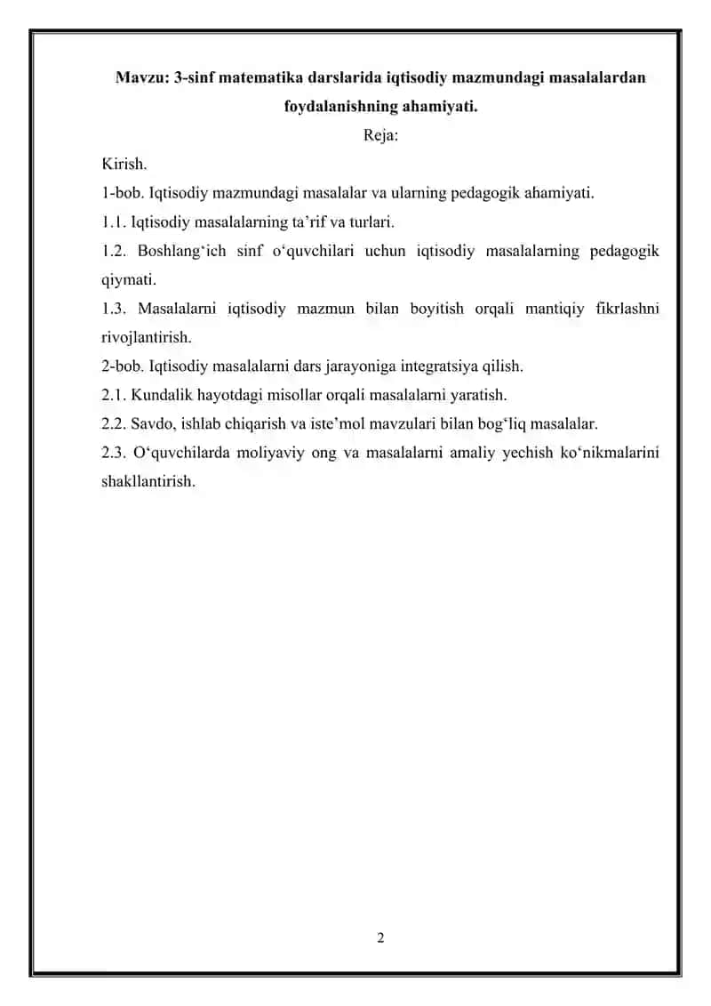 Matematika O‘qitish Metodikasi 2