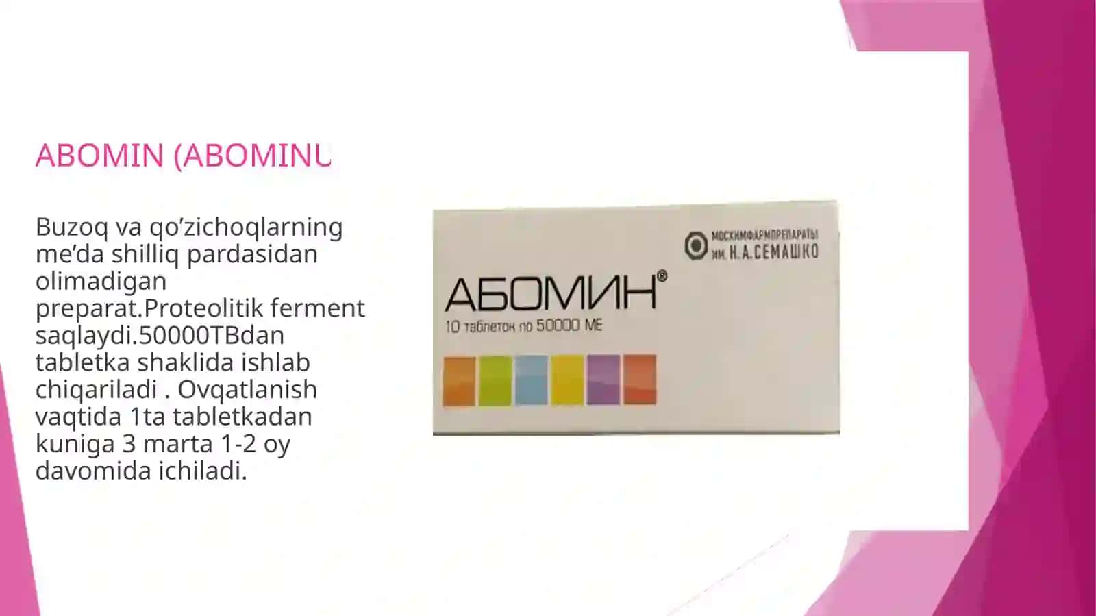 Xazm a’zolari tizimiga ta’sir qiladigan vositalarning farmakadinamikasi va farmakakinetikasi 2