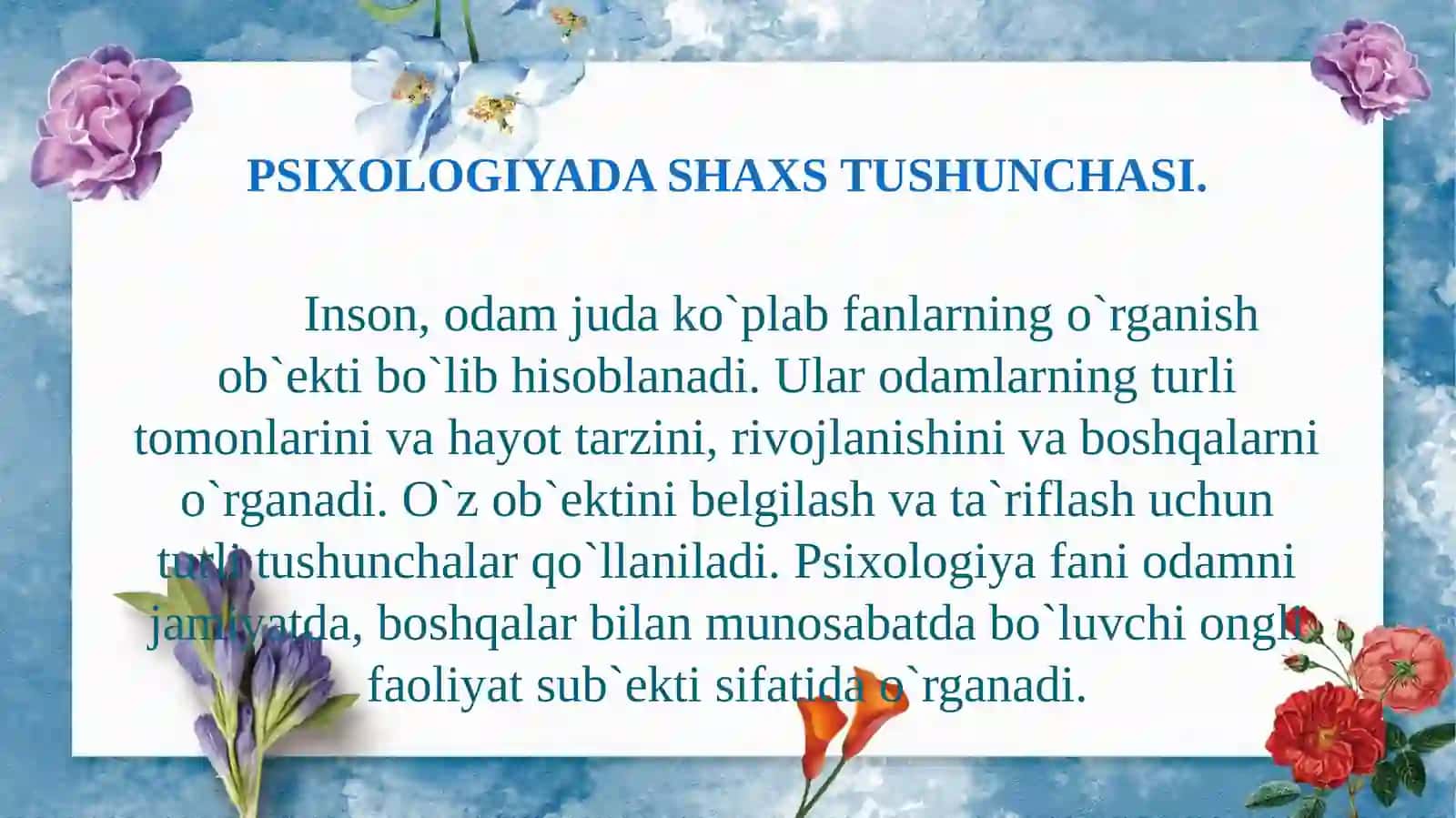 Shaxs tiplariga psixologik xarakteristika 2