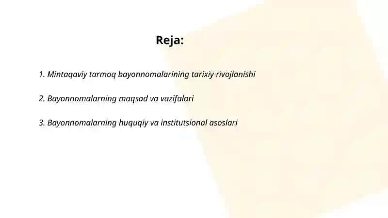 Mintaqaviy tarmoq bayonnomalari 2