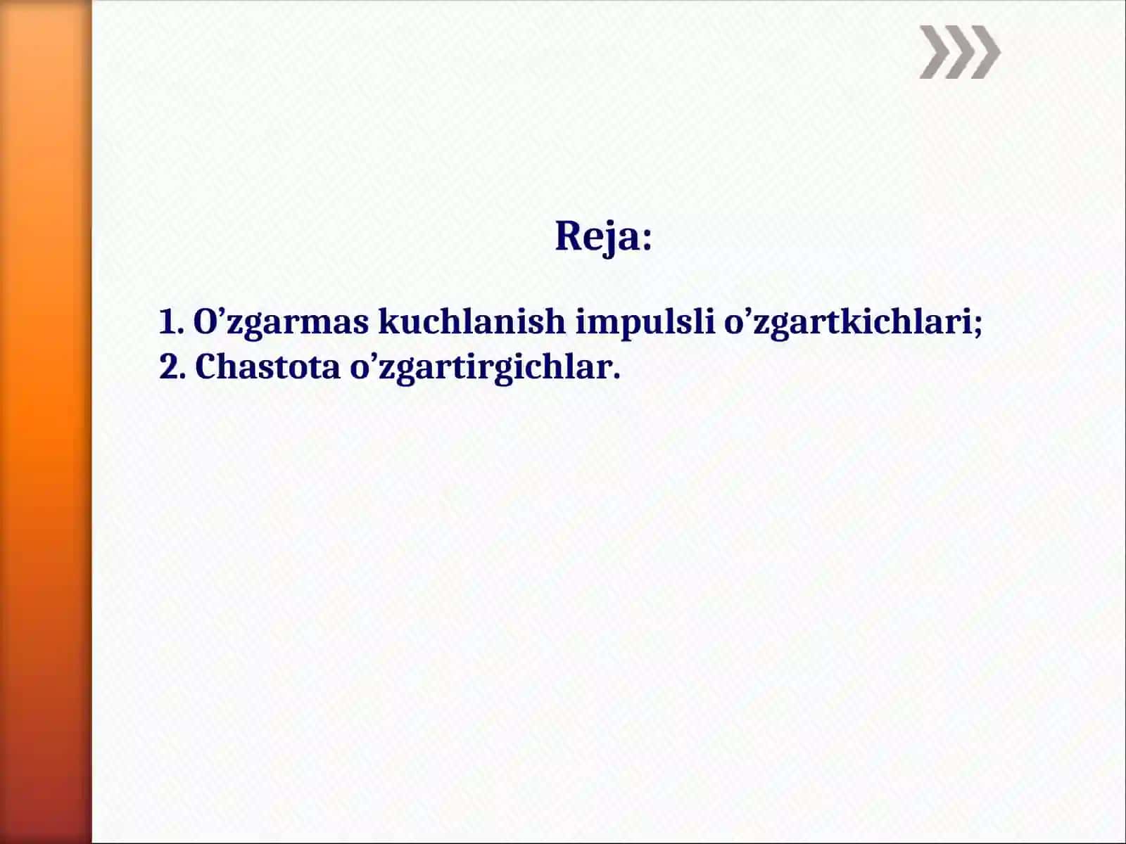 O’zgarmas va o’zgaruvchan kuchlanishning o’zgartirgichlari 2