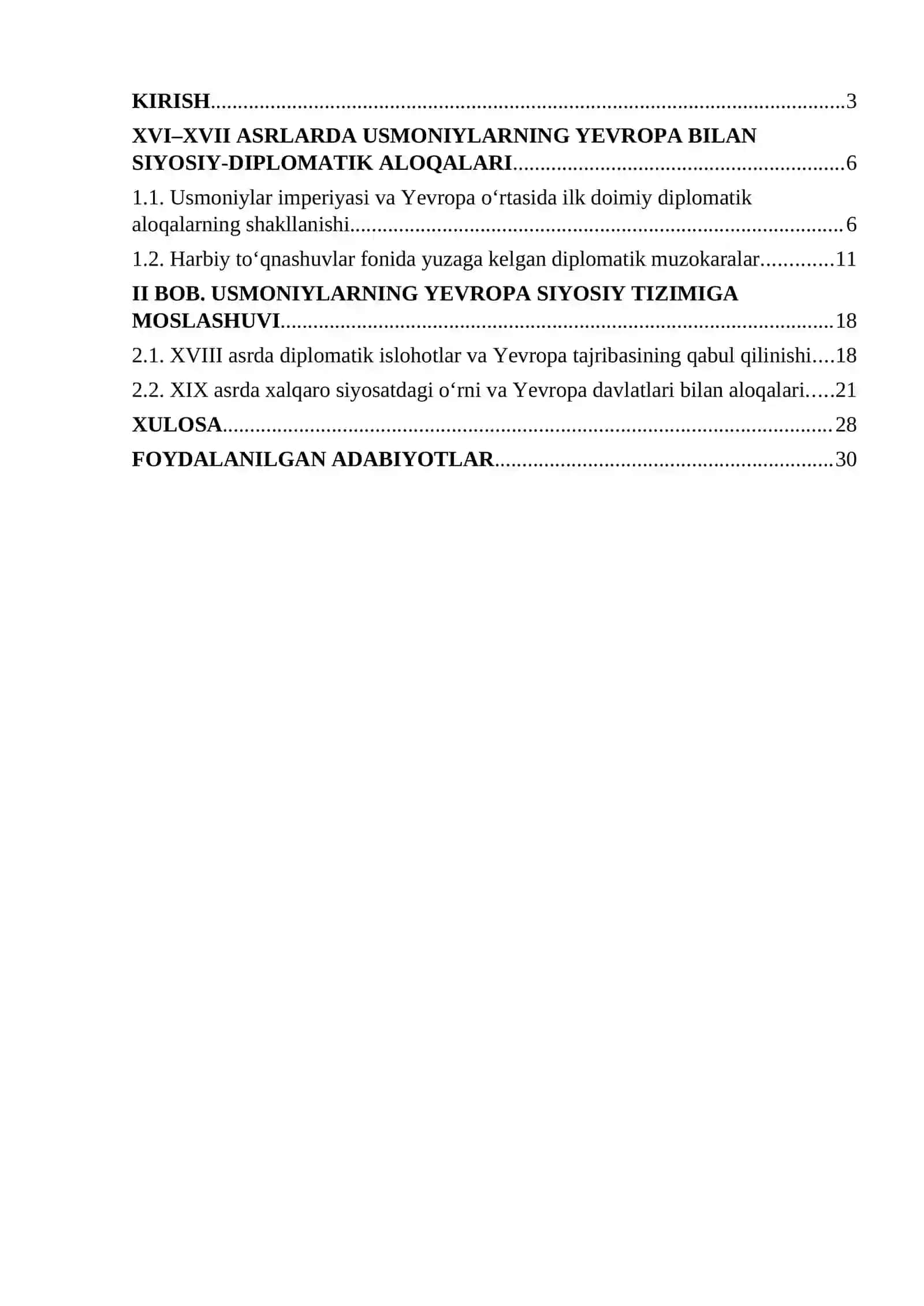 Usmoniylar imperiyasining Yevropa davlatlari bilandiplomatik munosabatlari (XVI-XIX asrlar) 2