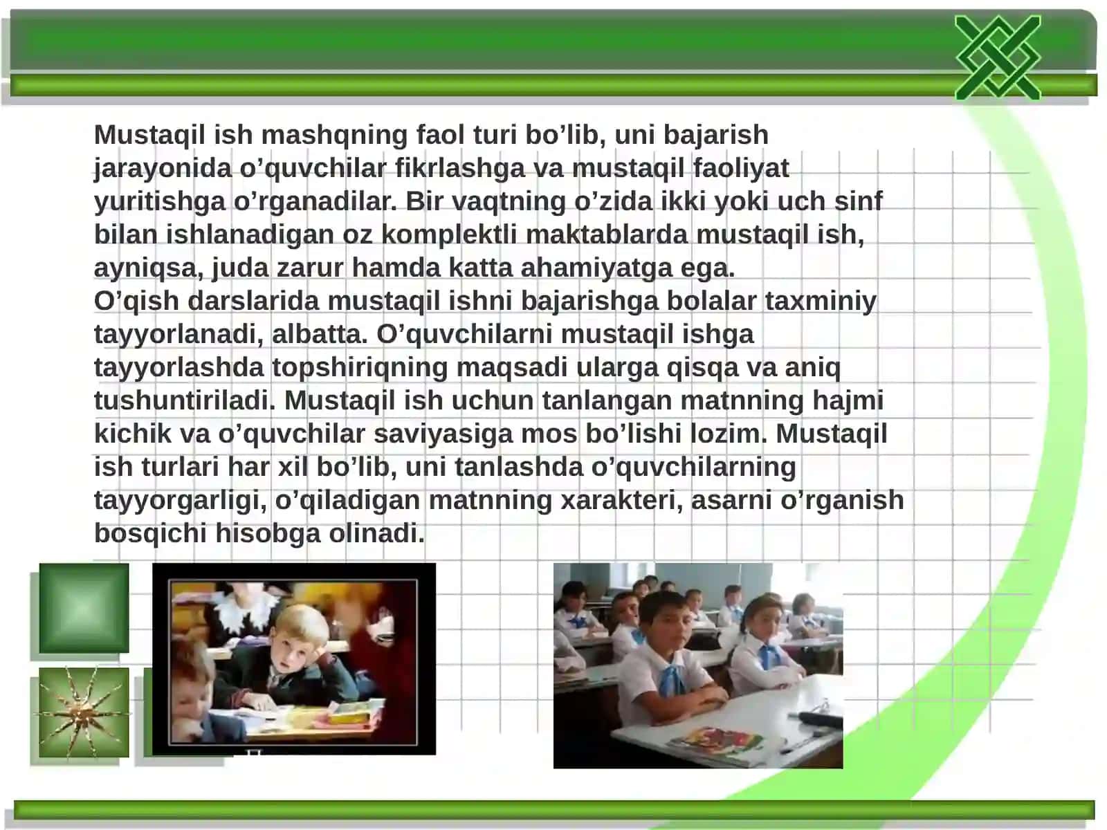 O’qish darslarida mustaqil ishlar 2