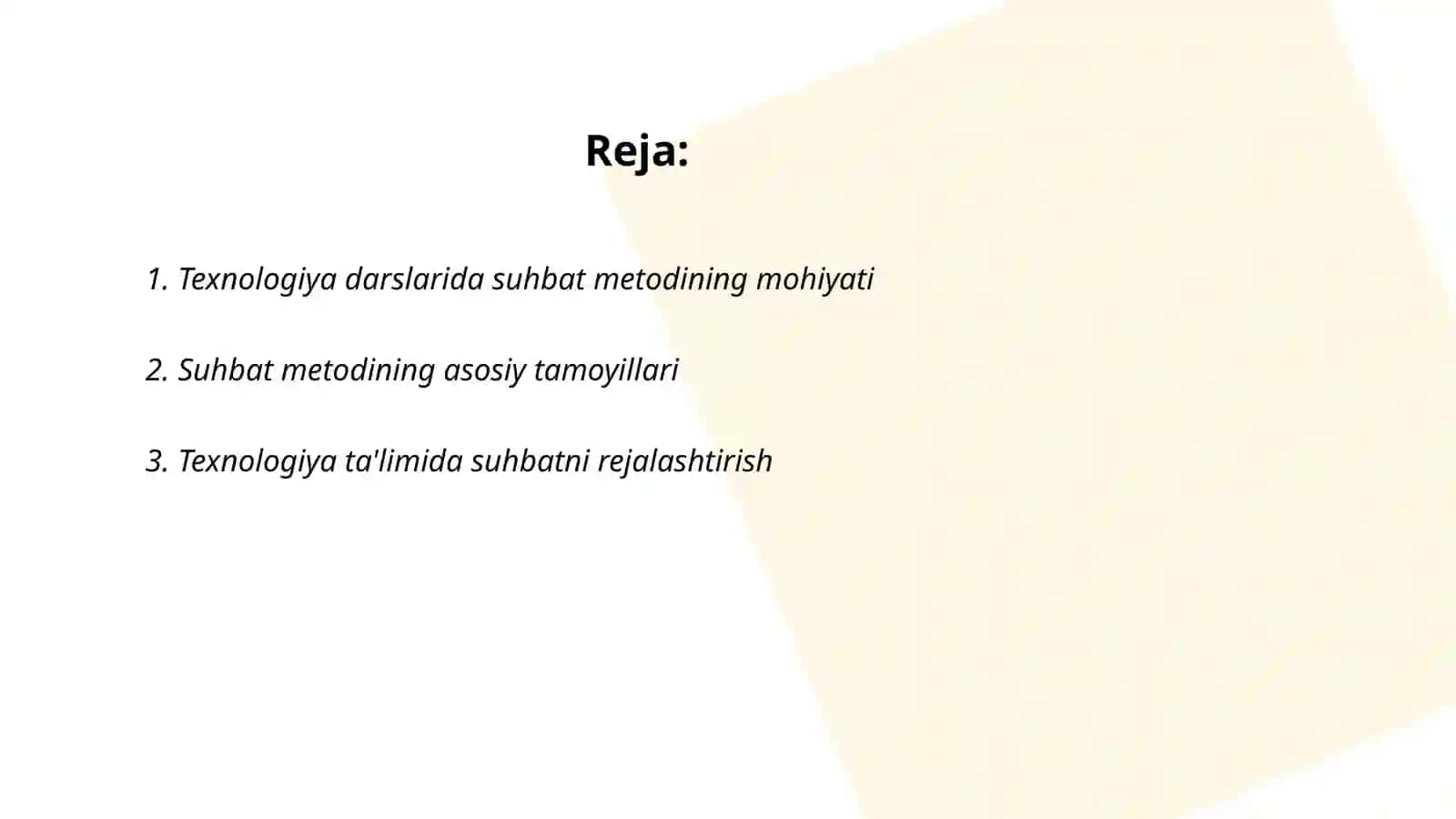 Texnologiya darslarida suhbat metodi 2