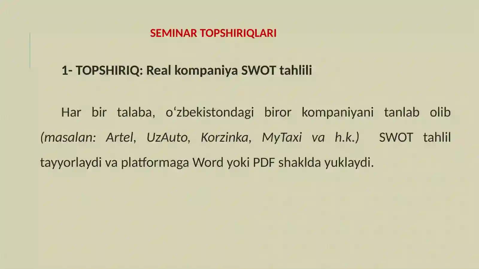 Biznes jarayonlariga ta’sir etuvchi omillar 2