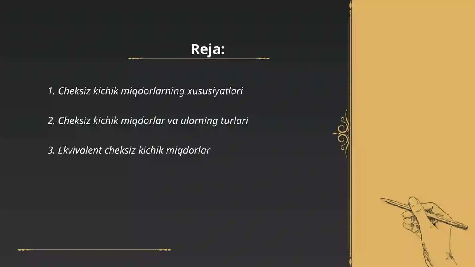 Ekvivalent cheksiz kichik miqdorlar 2
