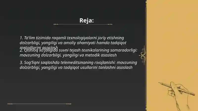 Tadqiqot mavzusini tanlash 2