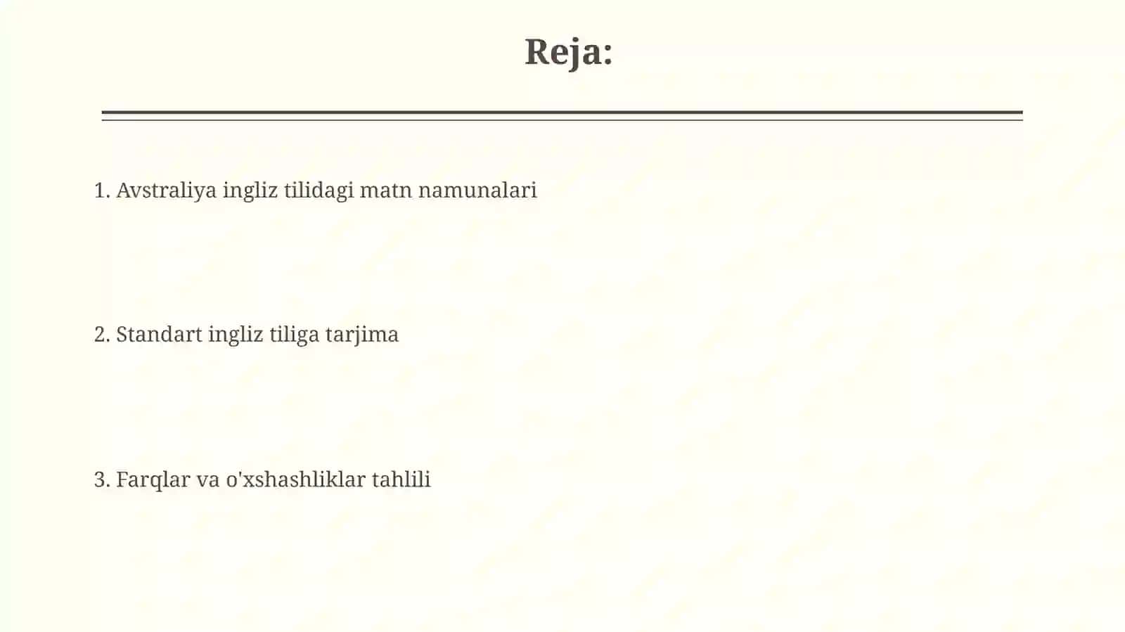 Avstraliya ingliz tilidagi matn namunalari 2