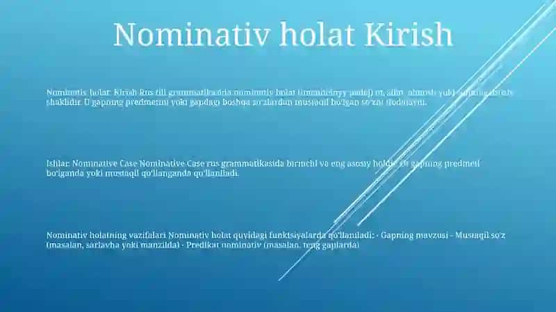 Nominativ holat 2