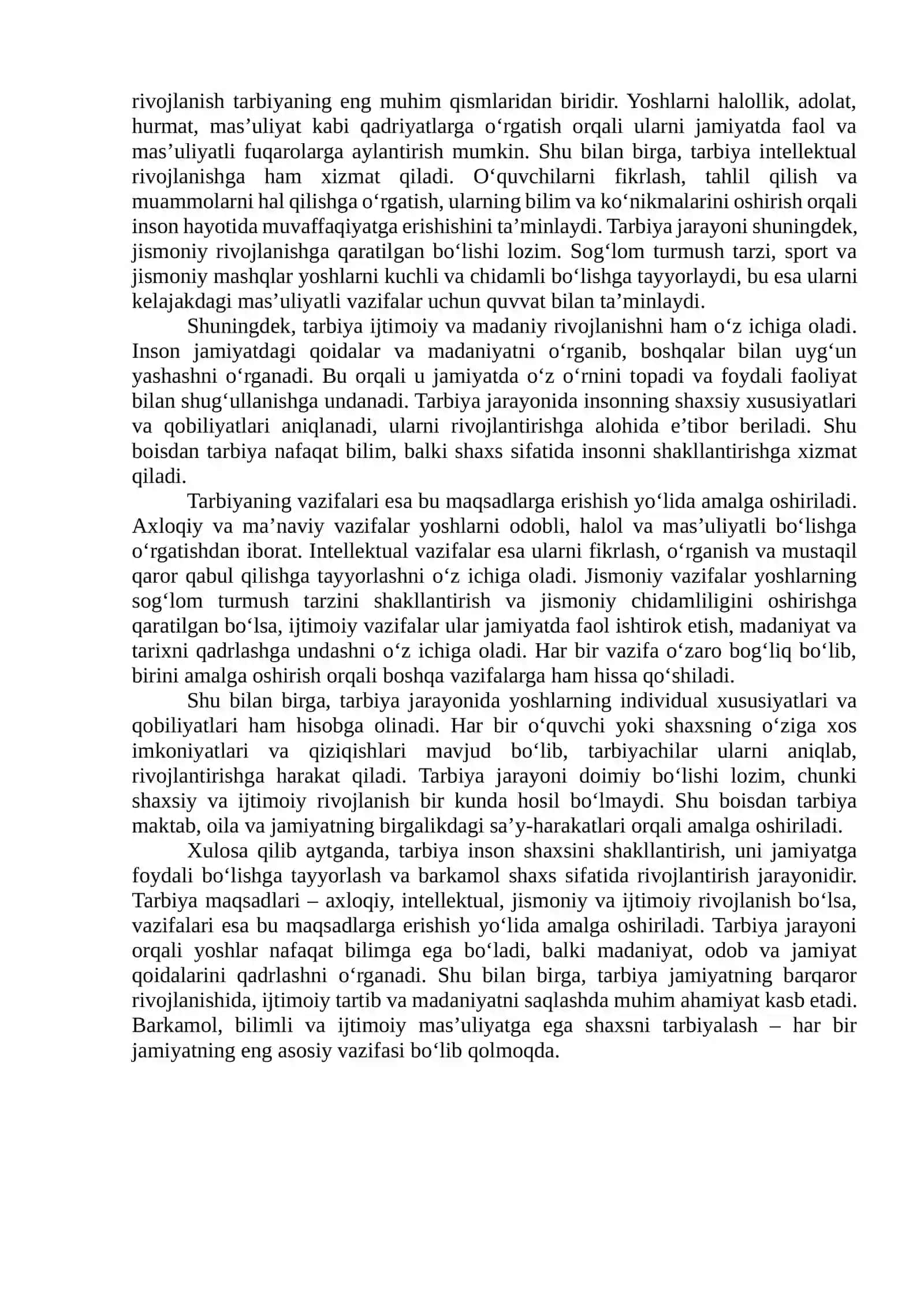 Tarbiyaning maqsad va vazifalari 2