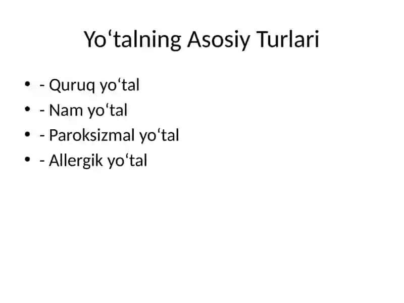 Yo‘tal va Allergologiya 2