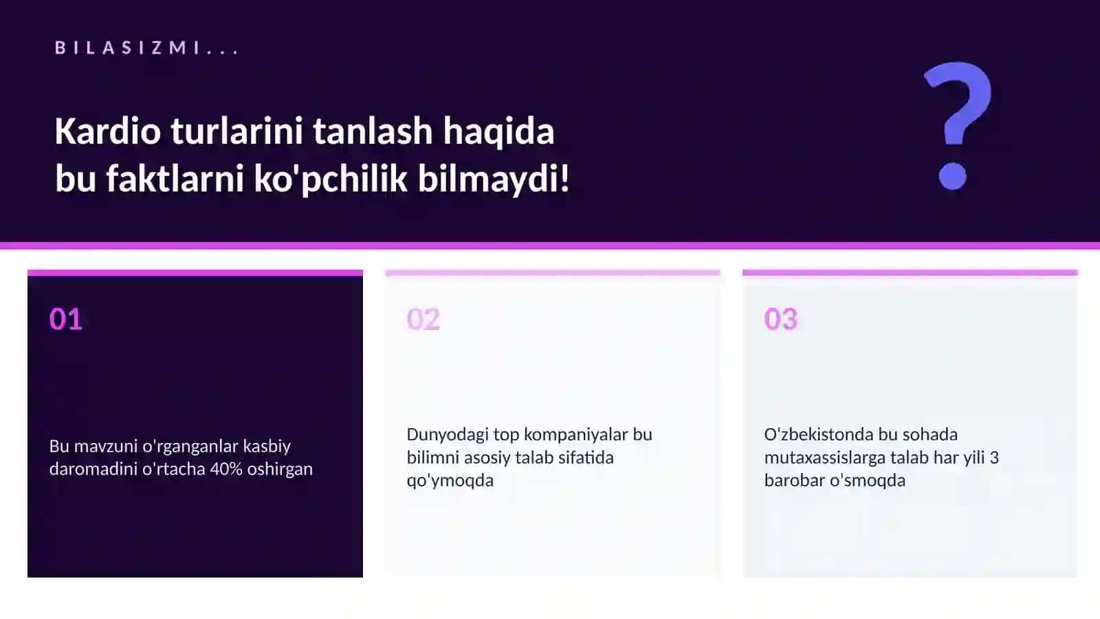 Kardio turlarini tanlash 2