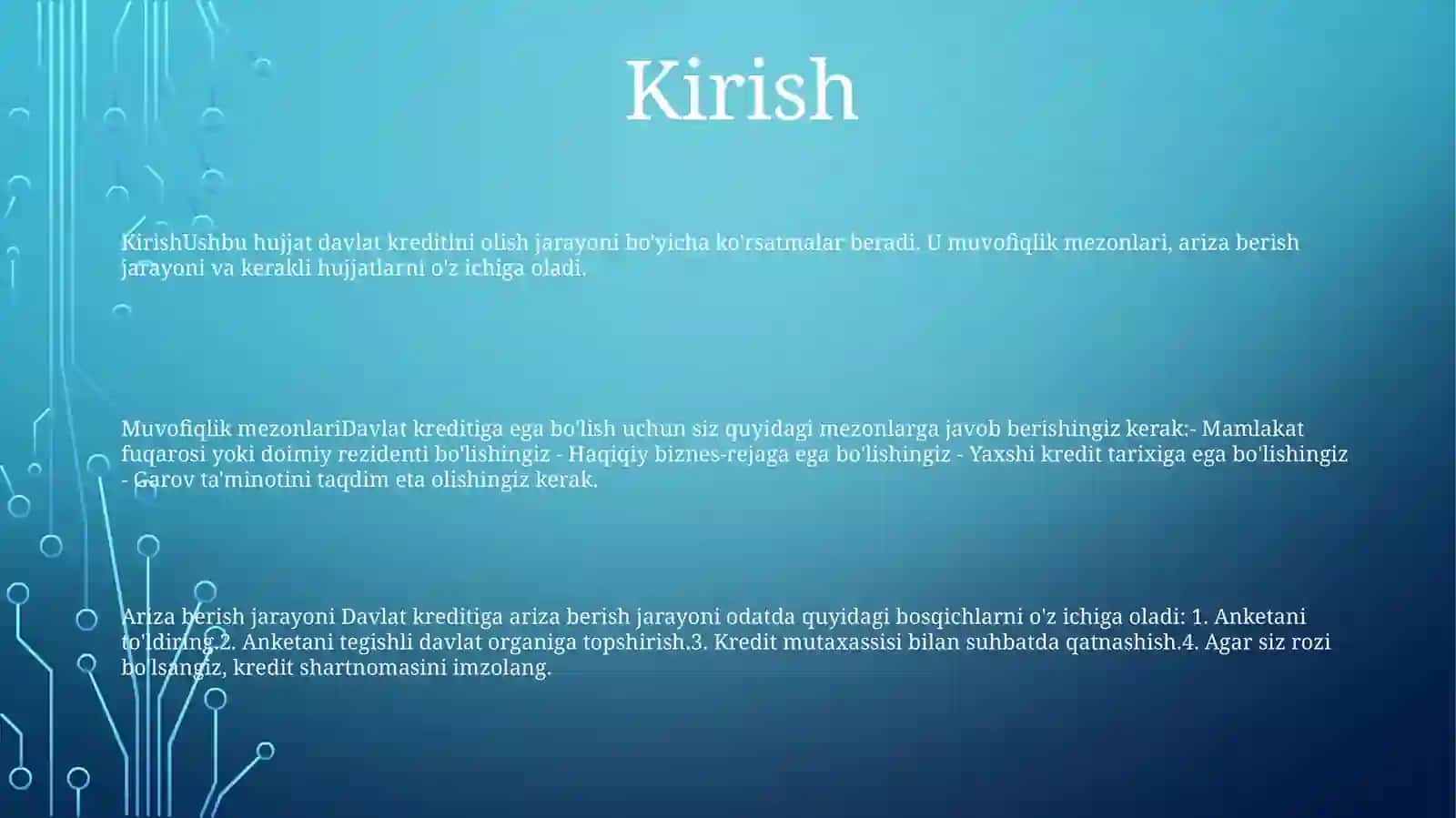 Davlat KreditiniOlishTartibi 2