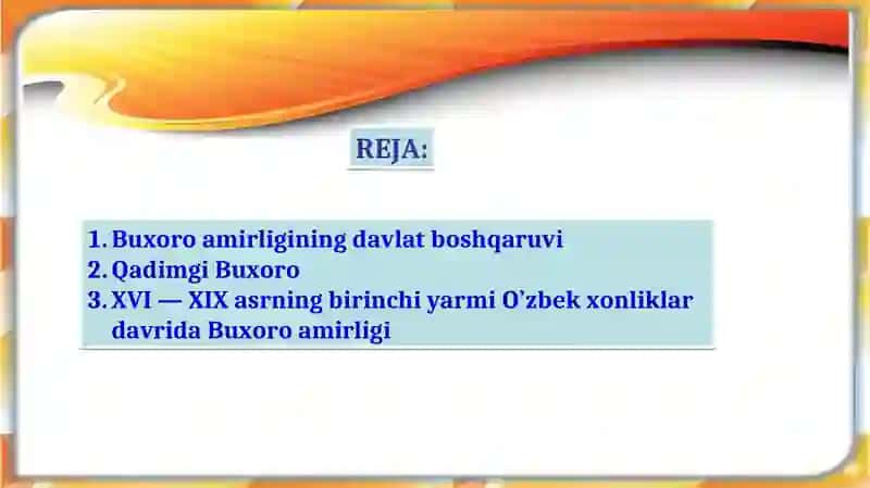 Buxoro amirligida davlat boshqaruv tizimi 2