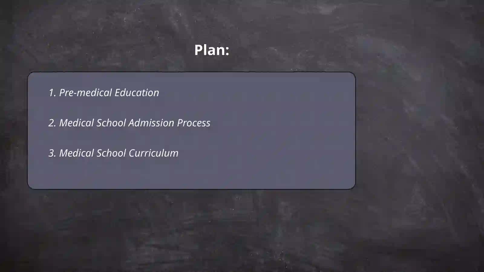 Pre-medical Education 2