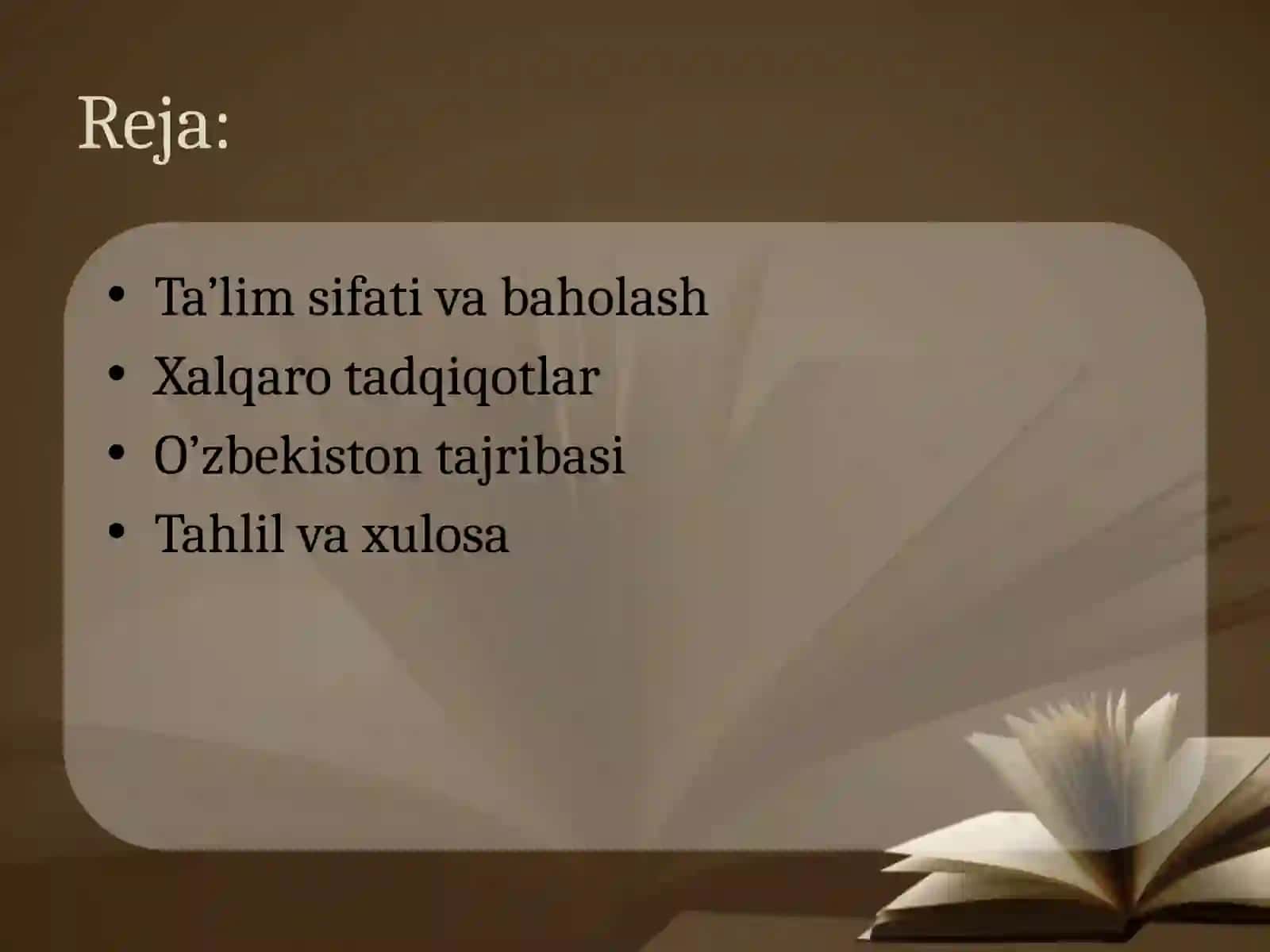 TA’LIM SIFATINI BAHOLASH BO‘YICHA XALQARO TADQIQOTLAR 2