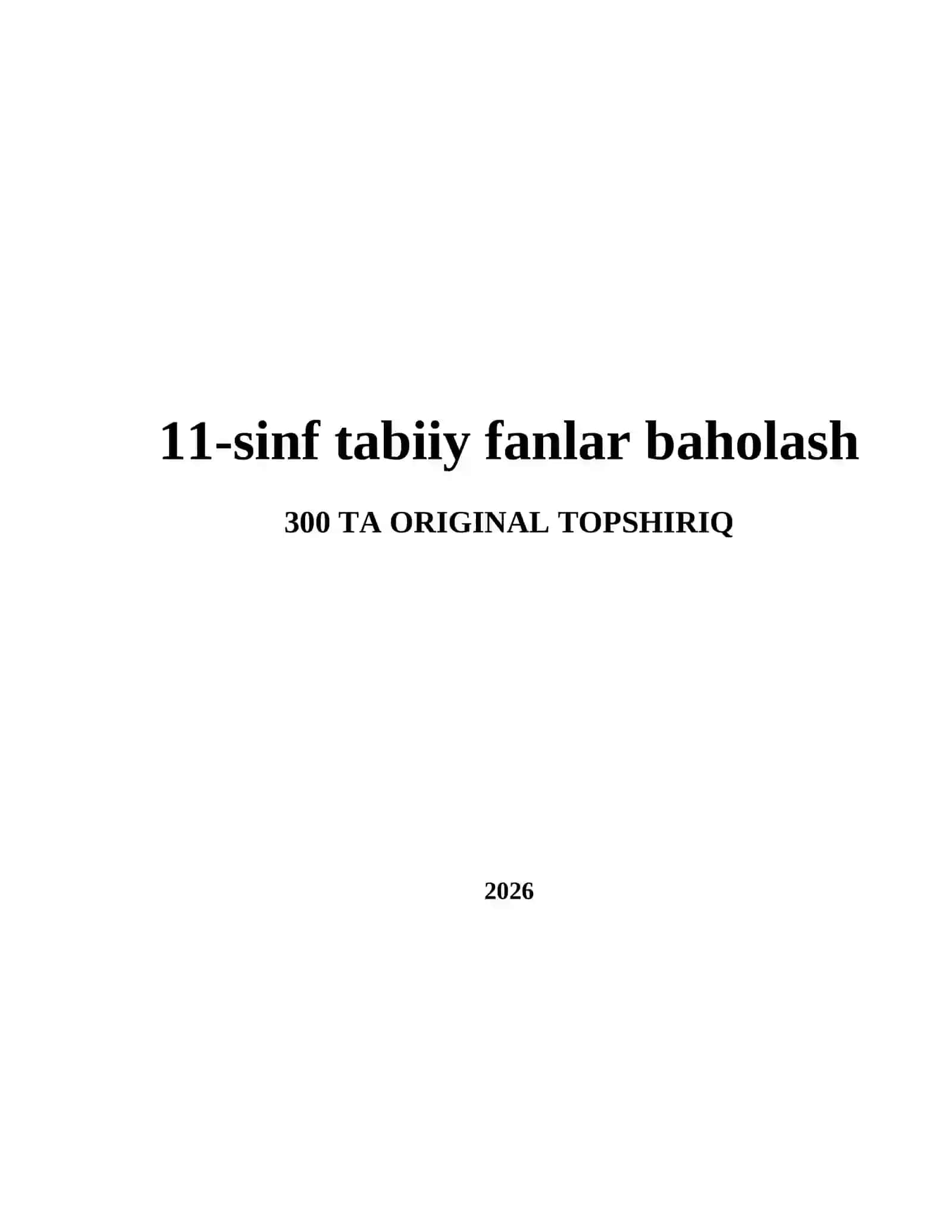 11-sinf tabiiy fanlar baholash 2