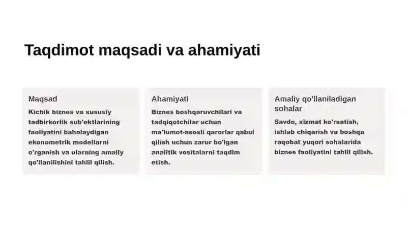 Kichik biznes va xususiy tadbirkorlik subʼektlari 2