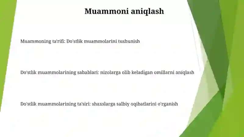 Dostonchilik Muammolarini O'Rganish 2
