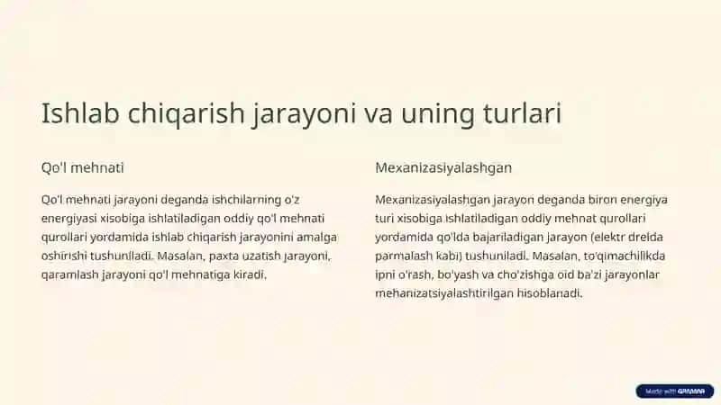 Mehnatning usul va uslublarini takomillashtirish 2