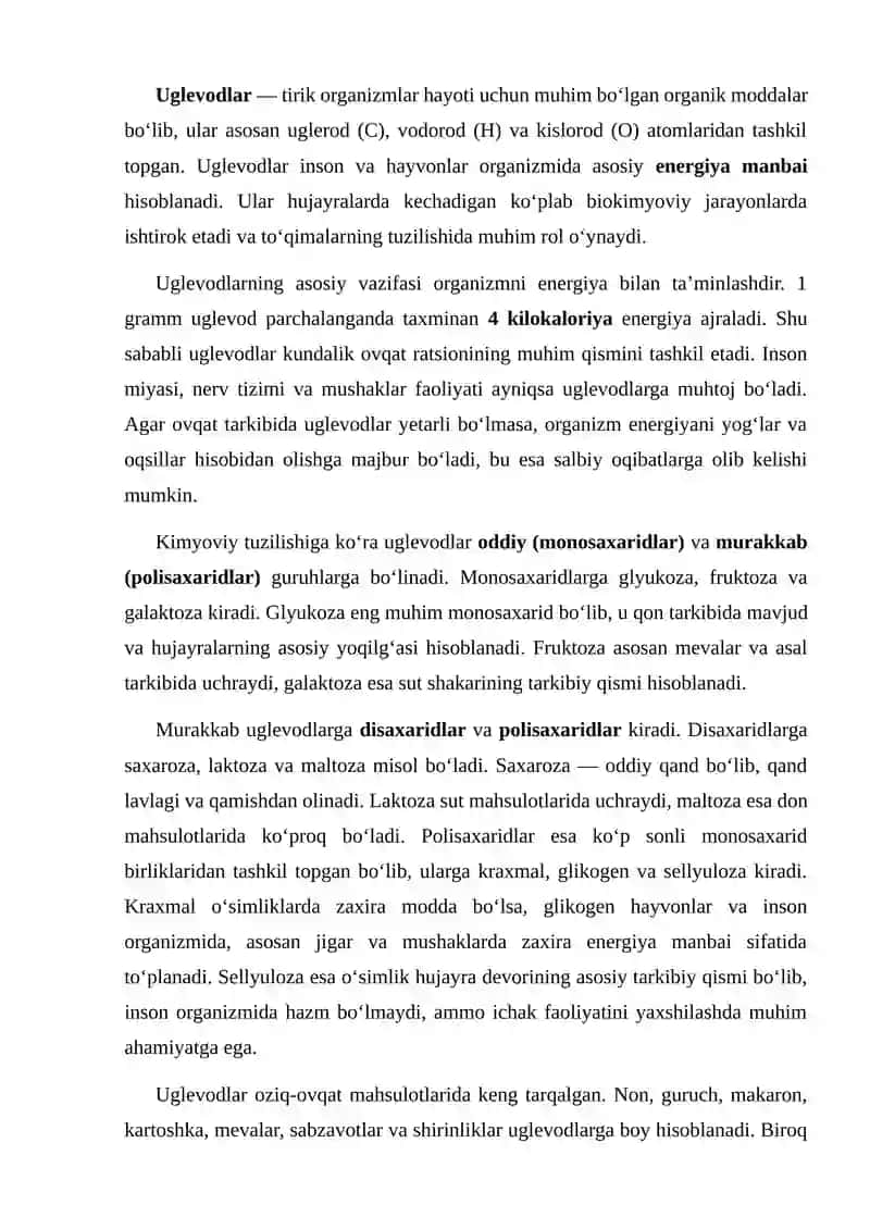 Uglevodlar Glyukoza Fruktoza Saxaroza Maltoza 2