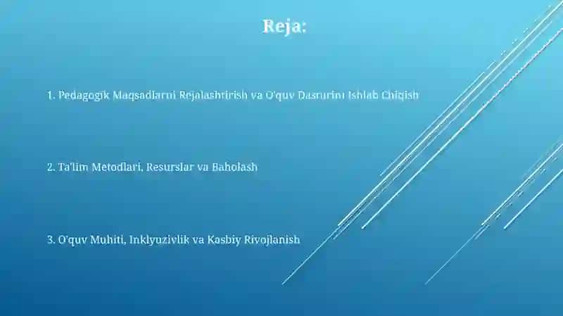 Pedagogik jarayonni rejalashtirish yòllari 2