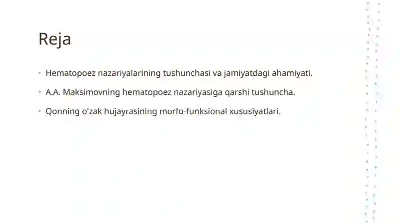 Hematopoez nazariyalari 2