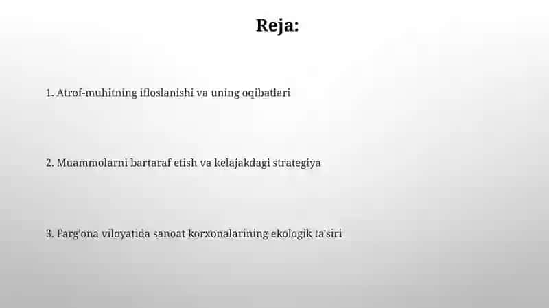 Farg'ona viloyatida sanoat korxonalarining ekologiyaga ta'siri 2