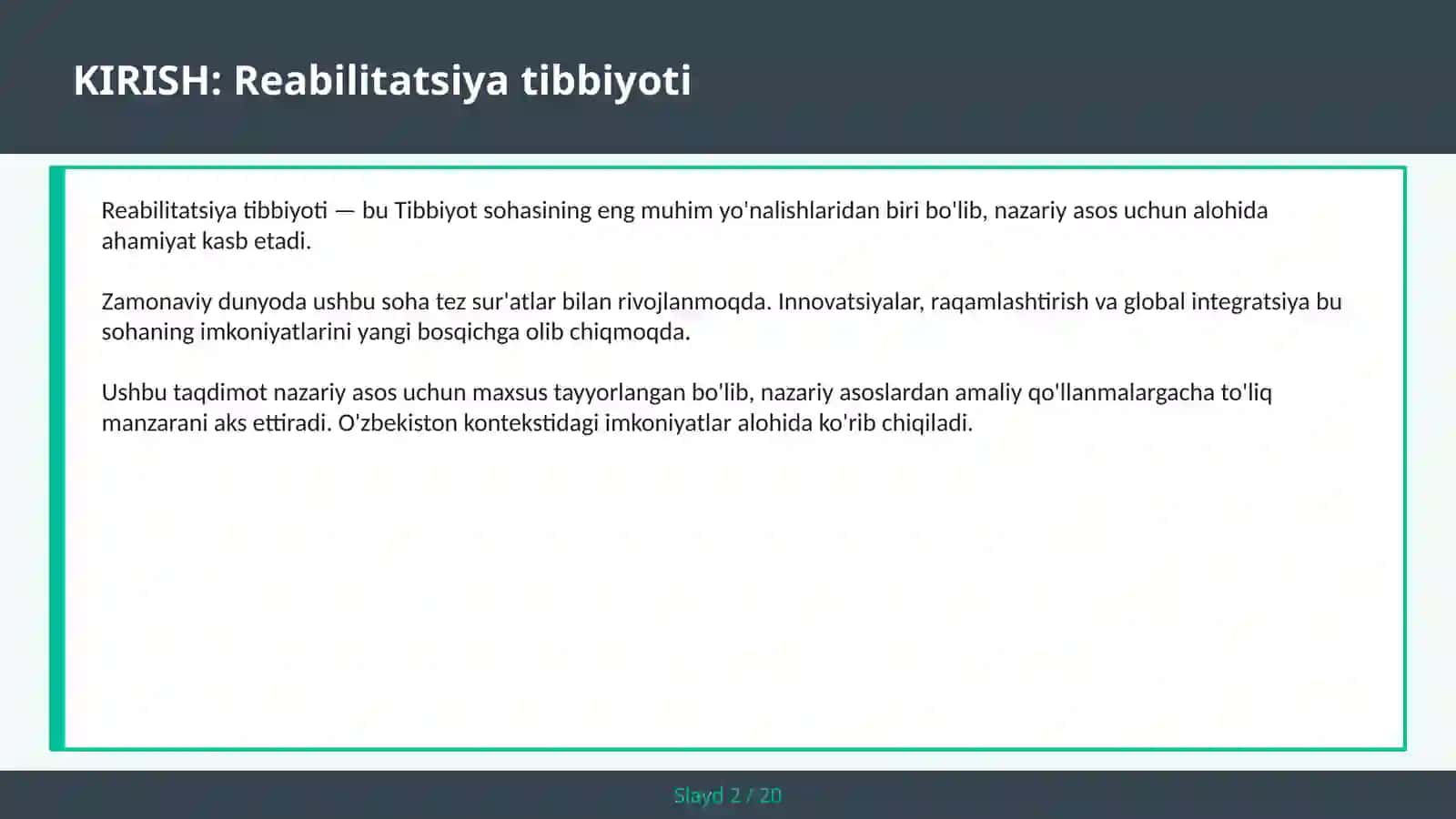 Reabilitatsiya tibbiyoti 2