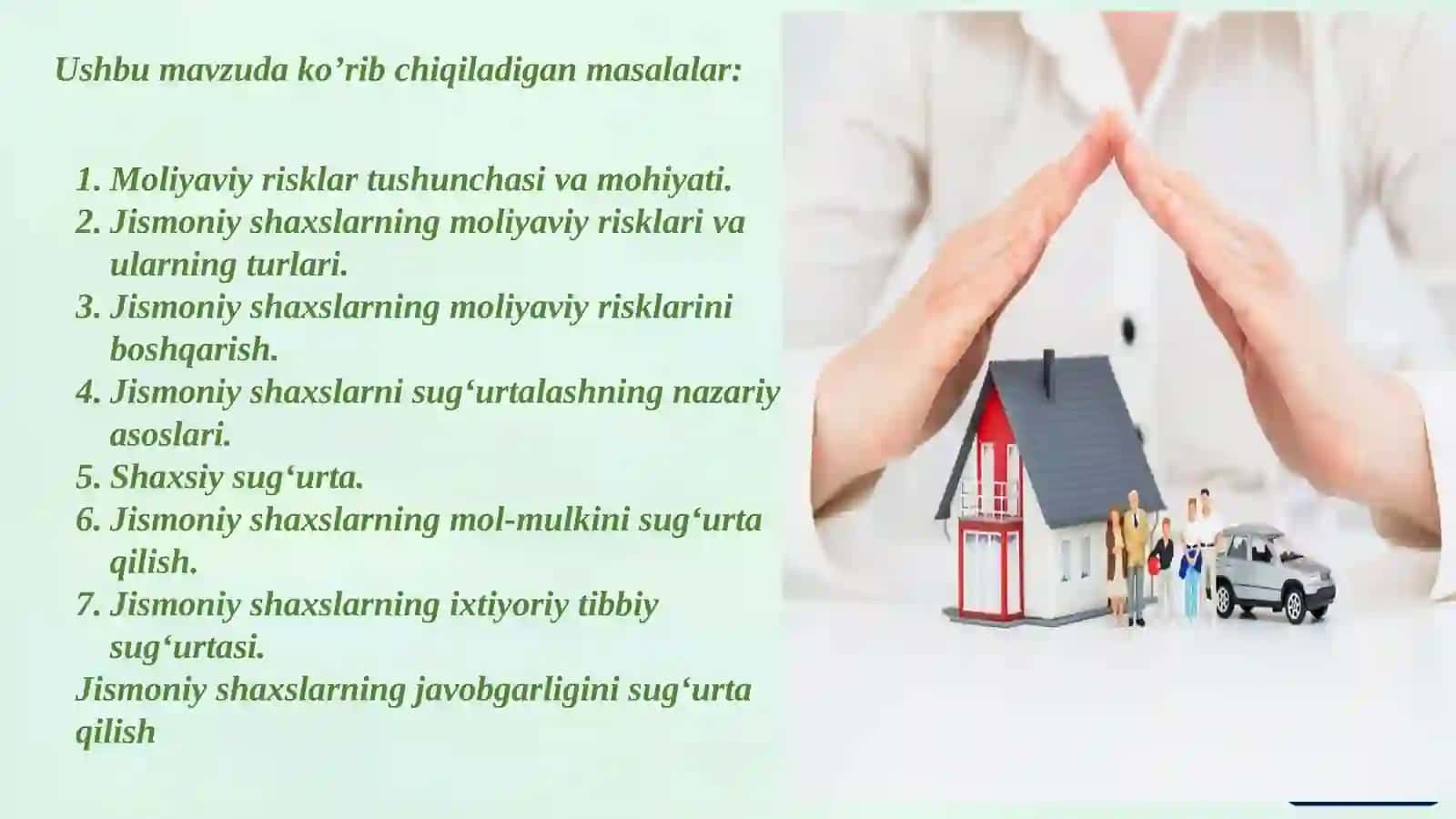 Risklarni boshqarish va sug‘urtalash 2