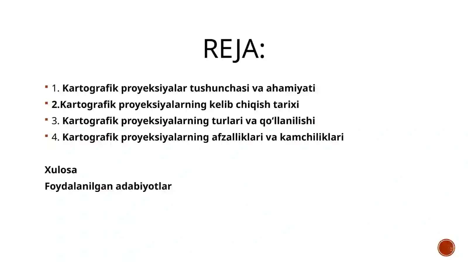 Kartografikproeksiyalarnianiqlash 2