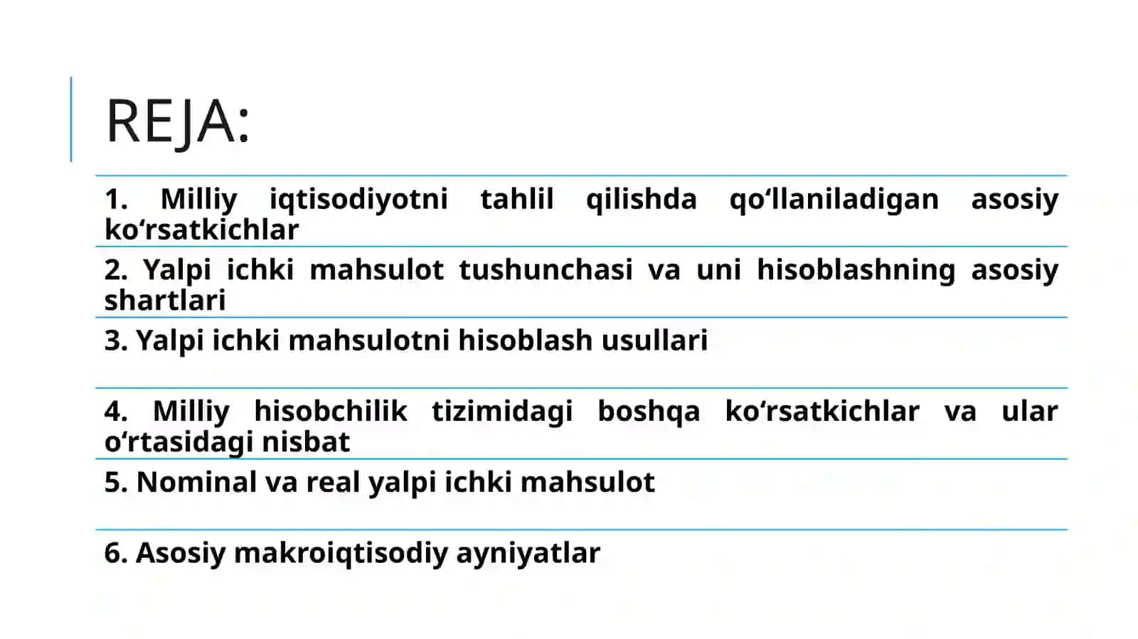 Asosiy makroiqtisodiy ko’rsatkichlar 2