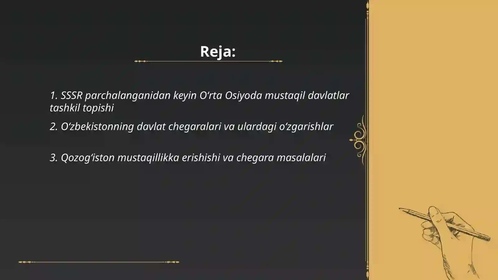 9 asrda Oʻrta Osiyoda mustaqil davlatlarning tashkil topishi 2
