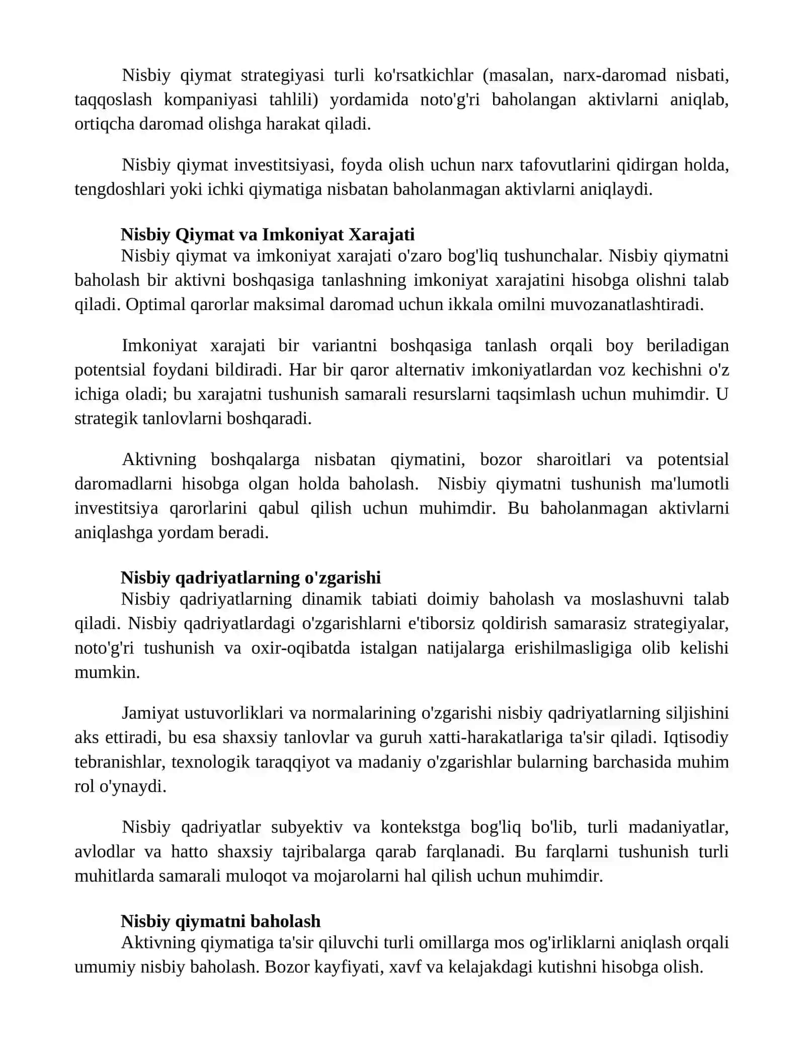 Nisbiy qiymatlar 2