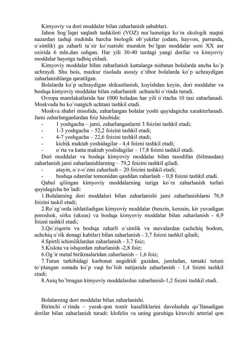 Kimyoviy va dori moddalar bilan zaharlanishda tibbiy yordam 2