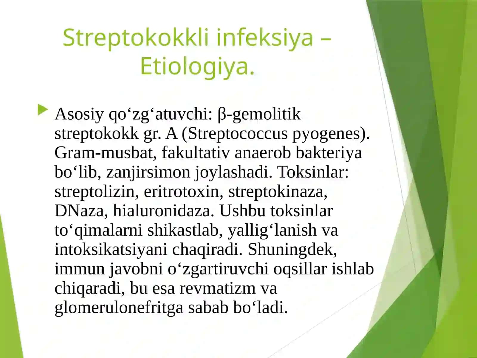Streptokokkli va Pnevmokokkli infeksiyalar 2