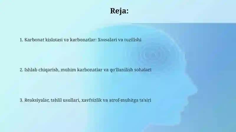 Karbonat kislota va karbonatlarning xossalari 2